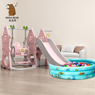 China Toy Indoor Plastic Kids Slide Foldable Baby Care Furniture Swing Set For Children Playground for sale