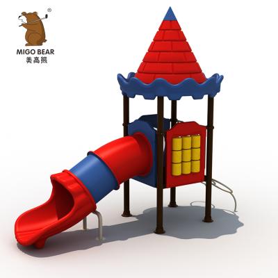 China Eco-friendly Kids Amusement Park Games Outdoor Commercial Plastic Playground Slides Sets for sale