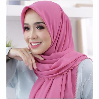 China Factory Free Sample Dropshipping Long Muslim Hijab Chiffon Scarf Women New Fashion Soild Color Scarf for sale