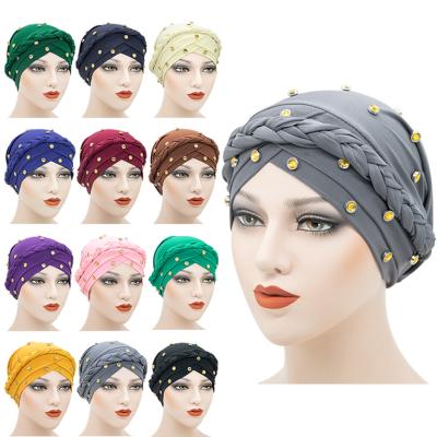 China Hot Selling Wholesale Multifunctional Muslim Hijab Turban 12 Colors Cross Hood Headwraps For Women for sale