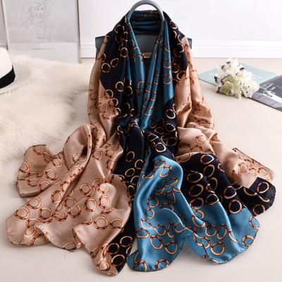 China With Loop Print Wholesale Cheap Ladies Loop Print Scarf Beach Silk Scarf Women Long Silk Sunscreen Shawl for sale