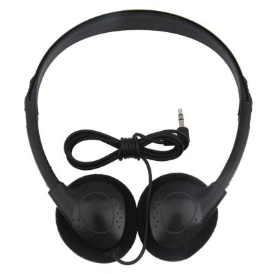 China Black Headband Disposable Aviation Earbud Disposable Earphone with 3.5mm Plug School Airplane Hospital Students Children and Adults for sale