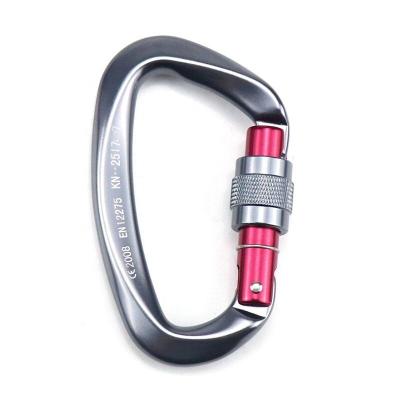 China Safety Devices 7075 Aluminum 25KN Manual Locking Carabiner Climbing for sale