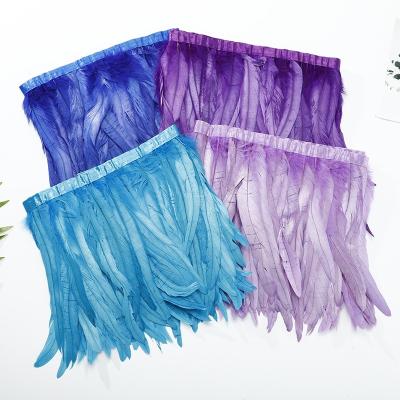 China Decoration Feather Material Bleach and Coque Tails Long Feather Trim Dyed for Costume Carnival for sale