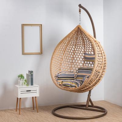 China 2019 Leisure Garden Chair Adult Patio Egg Swing Chair Wicker Wicker Swing Egg Shaped Outdoor Chairs for sale