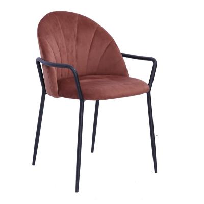 China Armchair 13 Years of Contemporary Upholstered Dining Chair Maker with Metal Legs for sale