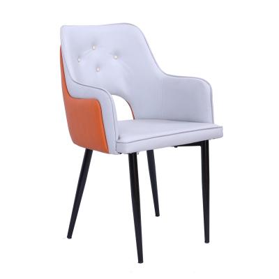 China Factory Modern High Quality Custom Cooling Metal Leg Velvet Fabric PU Dining Chair for sale