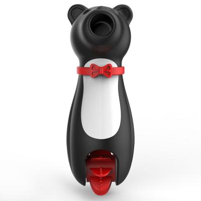 China Easy To Wear Funny Bear Tongue Licking Masturbation Nipple Clitoris Sucker Stimulation Sucking Vibrator for sale