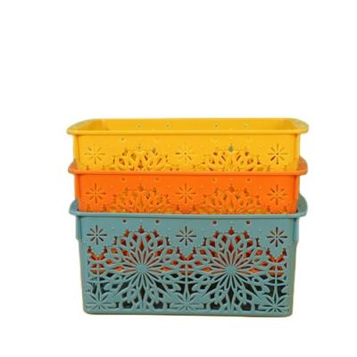 China New Product Sustainable Light Weight Convenient Durable Plastic Storage Basket Box for sale