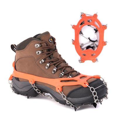 China Anti-Static Crampons Non-Slip Shoe Covers 8 Teeth Stainless Steel Mountaineering Snow Claws Product Silicone Ice Climbing Mountaineering for sale