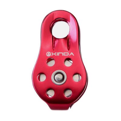 China Magnesium Aluminum Alloy Climbing Pulley, Yanun Climbing Micro Pulley for 13mm Rope Rescue Rope Lifting Aluminum Pulley - Red for sale