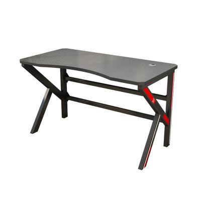 China Other computer retail used black and red shape desktop physical channels K table hot sale gaming desktop computer table for sale