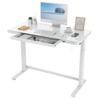 China (Size) Adjustable Electric Lifting Desk Tables Gaming Glass Home Office Computer Adjustable Lift Table for sale