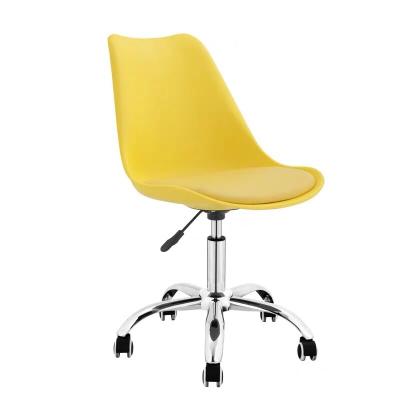 China (Height) Adjustable Promotion Visitor Rest PP View Petal Swivel Petal Rolling Lounge Office Ergonomic Plastic Chair for sale