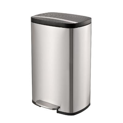 China Sustainable Home Stainless Steel Metal Foot Pedal Luxury Recycle 50 Liter Waste Bin for sale