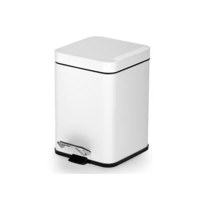 China Viable Classic Style Stainless Steel Foot Pedal Square Trash Can Kitchen Dust Bin for sale