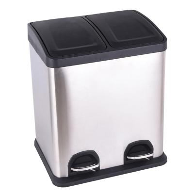 China Sustainable Stainless Steel Kitchen Waste Bin Recycle Pedal Waste Bin for sale