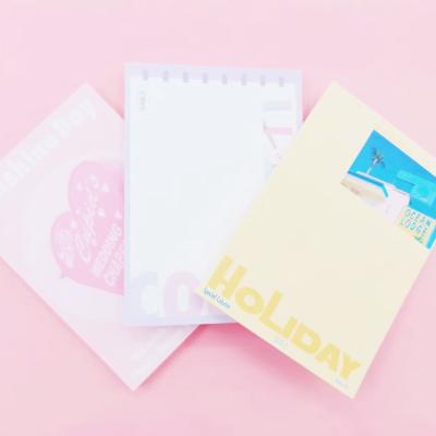 China Handbook self-adhesive cute material memo pad notebook sticker student message note notepad cartoon nc grid design for sale