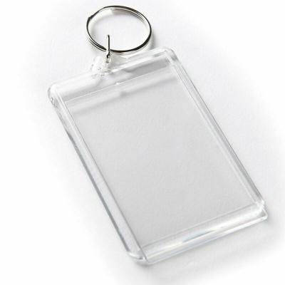 China Custom Clean Luxury/Durable/High Gloss/Easy Insert Crystal Clear Blank Acrylic Rectangle Photo Keychain for sale