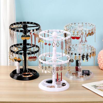 China Factory Wholesale High Gloss Round Turn Acrylic Clear Earring Jewelry Display Holder Stand Earring Holder for sale