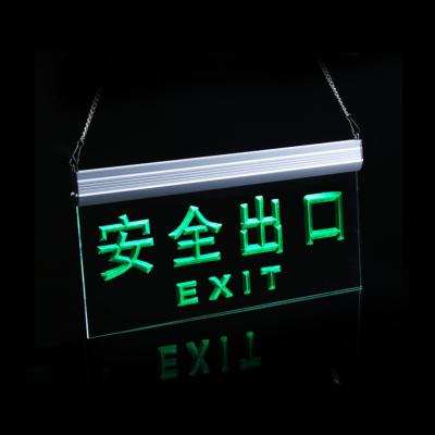 China Luxury/Durable/High Glossy/Full/Single Printing Custom Ceiling Mounted Edge Lit Face LED Light Exit Sign Illuminated Illuminated Light Acrylic Emergency Exit Sign for sale