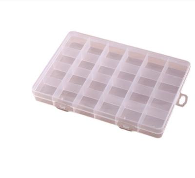 China Sustainable Fixed 24 Grid PP Transparent Plastic Storage Boxes Beaded Finished Small Box for sale