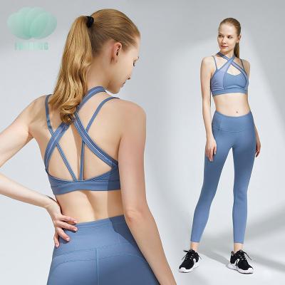 China Breathable Professional Custom High Quality Gym Fitness Suit Logo Yoga Women Seamless Yoga Sets Sports Gym Bra Female Fitness Yoga Suit for sale