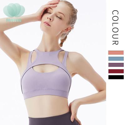 China Custom Logo Women Shockproof Sports Bra Breathable Fitness Sports Invest Bra Yoga Apparel Workout Fitness Style Yoga Bra Unique for sale