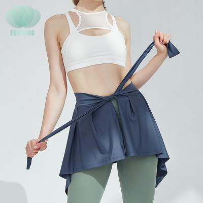 China LogoSports Breathable Custom Yoga Skirts Bandage One Piece Skirt Wear Cover Hip Scarf Ballet Dance Skirt Outer Yoga Clothes for sale