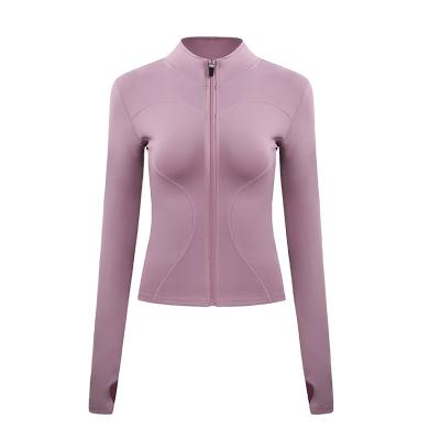 China Breathable Custom Logo Women Long Sleeved Jacket Autumn Winter Yoga Clothes Seamless Woman Quick Drying Long Sleeve Women Sport Tops Coat for sale