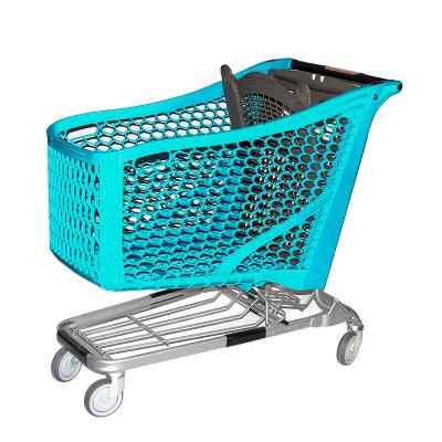 China Durable Plastic Unfolding Shopping Cart With Wheels / Shopping Trolley for sale