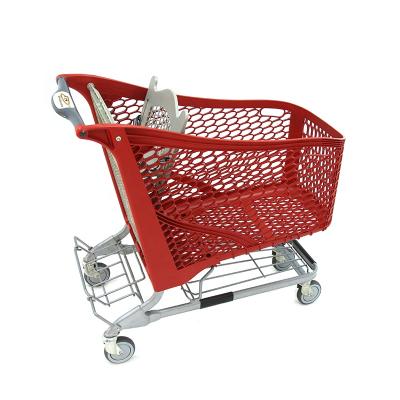 China Unfolding Design Professional Supermarket Trolley Shopping Trolley With Wheels for sale