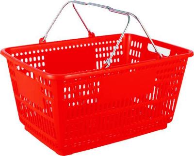 China With double handles plastic shopping basket with double handles for sale