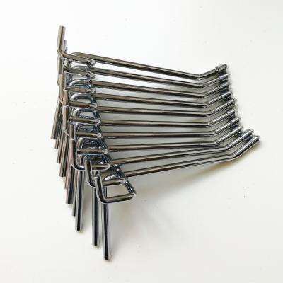 China Supermarket Merchandise Display Cheap Metal Chrome Slatwall Display Store Single Slat Wall Hook for sale