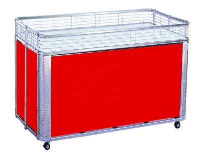 China Supermarket retail promotions folding promotion table with wheels for store for sale