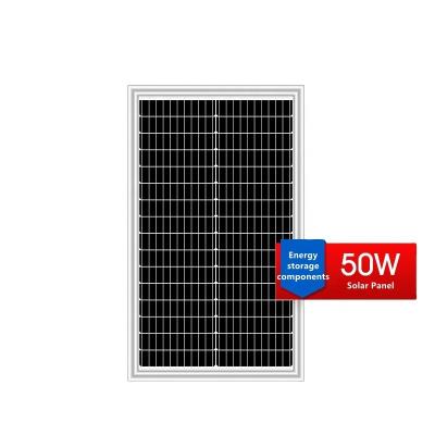 China Mono White Waterproof Performance Module Low Light Backsheet Solar Power System Cells 50W Solar Panel PERC 182 for sale