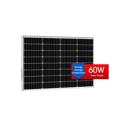 China High Rate Solar Panel 60W Solar Panel Conversion Mono Solar Cells Home Use Solar Power System 182 Black Coverage Waterproof for sale