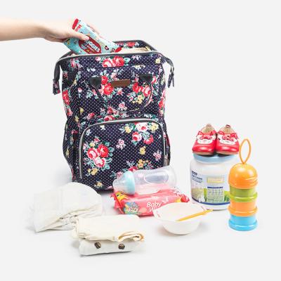 China With USB Drop Shipping Multifunctional Large Capacity Solid Color Print Mummy Bag Backpack With USB Port Diaper Filler Bag for sale