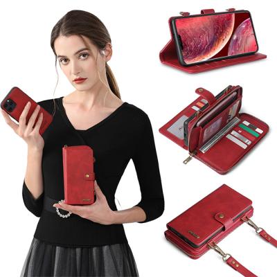 China Fashion Detachable Wallet PU Designer Multifunction Leather Handbag Galaxy S21 S20 S10 Note 20 A51 Ultra Plus Black Cover for sale