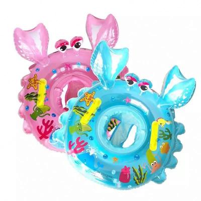 China Baby Pool Float Ring Inflatable Kids Pool Etc. Swimming Ring Cartoon Crab Shape Pool Toy Float Summer Thick Swim Rings for sale