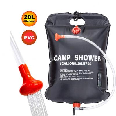 China Durable Portable Outdoor Camp Shower Bag 5 Gallons/20L with Removable Hose and On-Off Switchable Shower Head for Beach Camping Swimming for sale