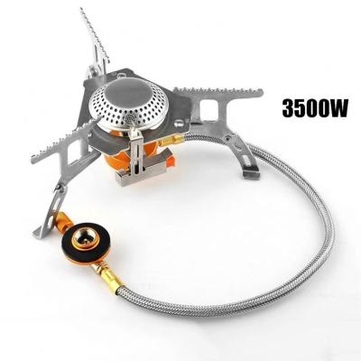 China Ultralight Aluminum Alloy Windproof Increasing Burn Outdoor Mini Portable Camping Gas Stove for sale