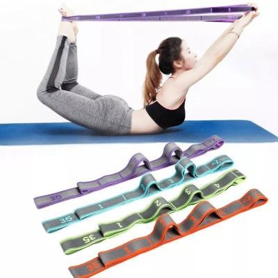 China Latex GYM Fitness Exercise Latin Dance Stretching Band Polyester Latex Pull Strap Belt Elastic Yoga Resistance Bands Multiloop for sale