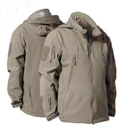 China Factory Wholesale Tactical Functional Pocket Zipper Hooded Climbing Green Jacket Men Coat Solid Color Outdoor Military for sale