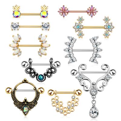 China 2022 316L Stainless Steel Wholesale CLASSIC Female Nipple Ring Body Piercing Jewelry for sale