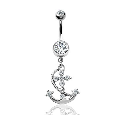 China Romantic Fashionable Toposh 14G Flower Dangle Navel Ring Navel Piercing Jewelry for sale