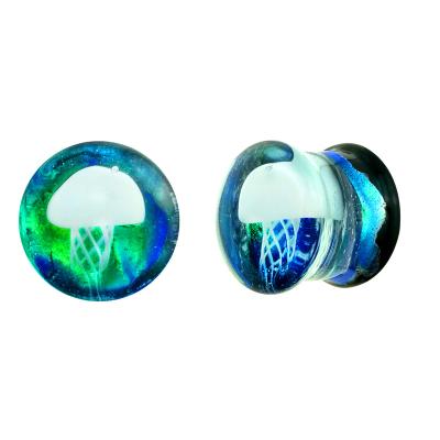 China Toposhbodyjewelry ear plug CLASSIC dichroic glass body piercing PLG025 for sale