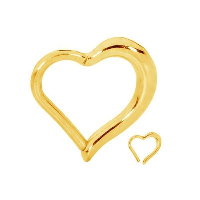 China CLASSIC 316L Stainless Steel Heart Shape Clicker Ring Nose Piercing Daith Trgaus Helix Ear Cartilage Body Piercing Jewelry for sale