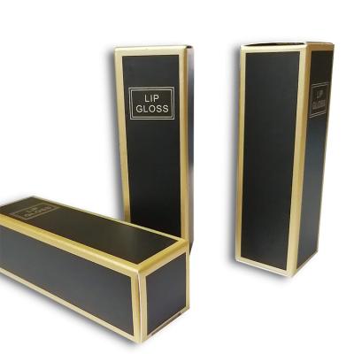 China Recyclable Black Empty Cosmetics Tube Lip Gloss Packaging Paper Box Packaging for sale