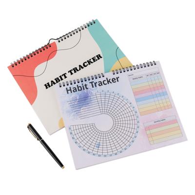 China Custom Design 2021-2022 Spiral Daily Schedule Spiral Planner Printing Habit Tracker for sale